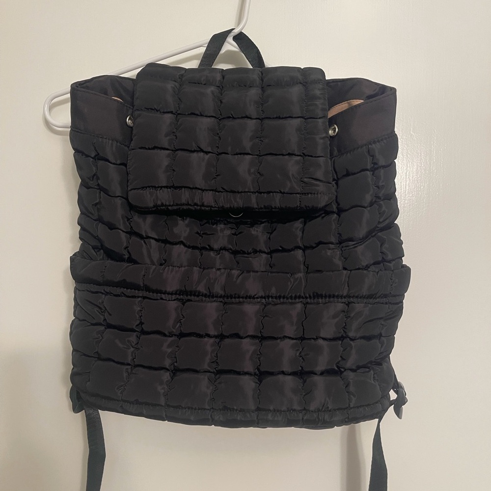 Brand New Quilted Black Puffer Backpack Never used!